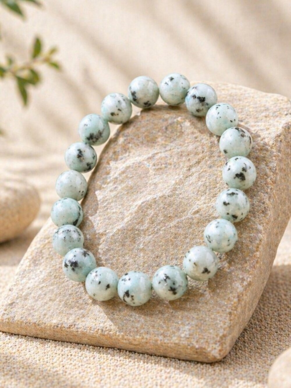 Kiwi Jasper Gemstone Bracelet | Handmade - Picture 4 of 7